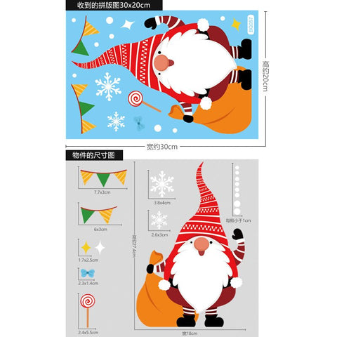 Christmas Santa Claus Window Stickers Wall Ornaments Christmas Pendant Merry Christmas For Home Decor New Year Stickers 2022