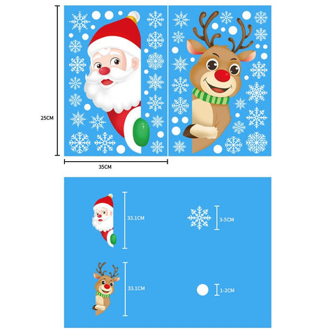 Christmas Santa Claus Window Stickers Wall Ornaments Christmas Pendant Merry Christmas For Home Decor New Year Stickers 2022