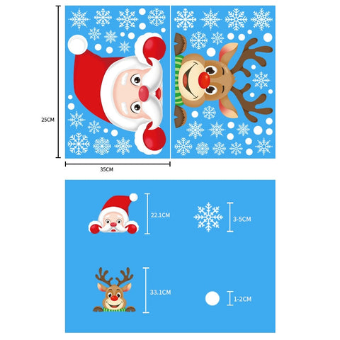 Christmas Santa Claus Window Stickers Wall Ornaments Christmas Pendant Merry Christmas For Home Decor New Year Stickers 2022