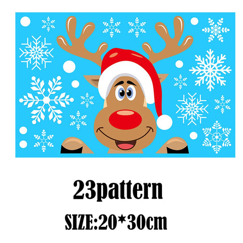 Christmas Santa Claus Window Stickers Wall Ornaments Christmas Pendant Merry Christmas For Home Decor New Year Stickers 2022