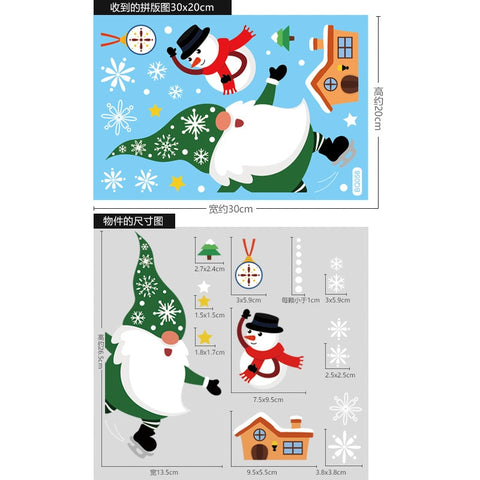 Christmas Santa Claus Window Stickers Wall Ornaments Christmas Pendant Merry Christmas For Home Decor New Year Stickers 2022