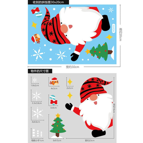 Christmas Santa Claus Window Stickers Wall Ornaments Christmas Pendant Merry Christmas For Home Decor New Year Stickers 2022
