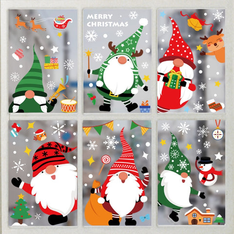 Christmas Santa Claus Window Stickers Wall Ornaments Christmas Pendant Merry Christmas For Home Decor New Year Stickers 2022