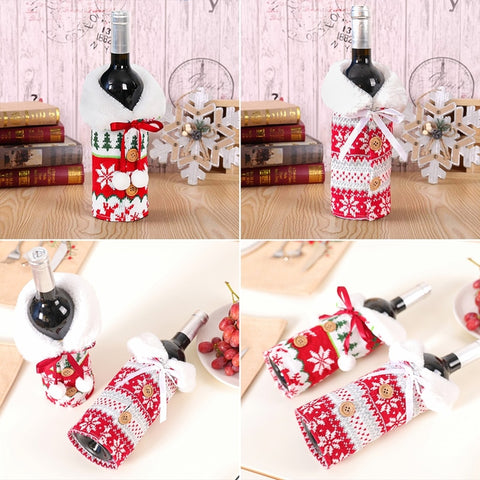 Christmas Wine Bottle Cover Merry Christmas Decorations For Home 2021 Natal Christmas Ornaments Xmas Gifts Happy New Year 2022