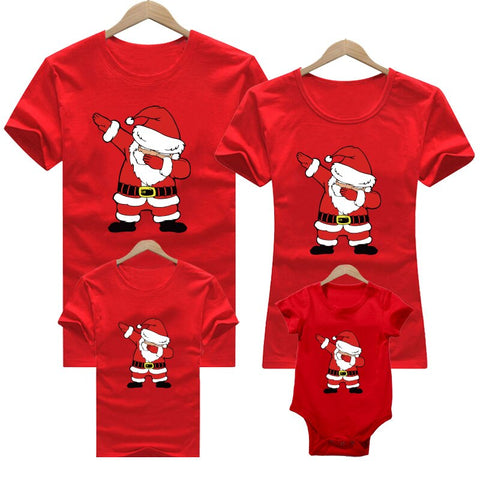 Christmas family outfit Tshirt Mommy Daddy Deer Santa Christmas outfits for kids Baby romper red christmas clothes