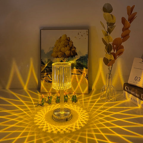 Crystal Table Lamp Touch Remote Control Acrylic Night Lamp Rechargeable Bedside Lamp LED Night Light Room Lights Decoration