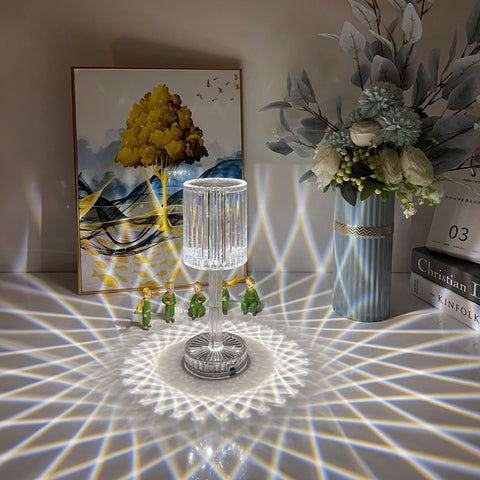 Crystal Table Lamp Touch Remote Control Acrylic Night Lamp Rechargeable Bedside Lamp LED Night Light Room Lights Decoration