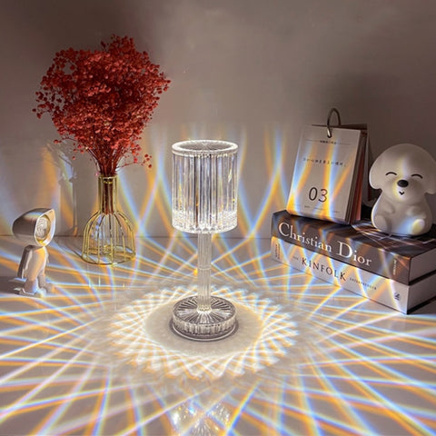 Crystal Table Lamp Touch Remote Control Acrylic Night Lamp Rechargeable Bedside Lamp LED Night Light Room Lights Decoration