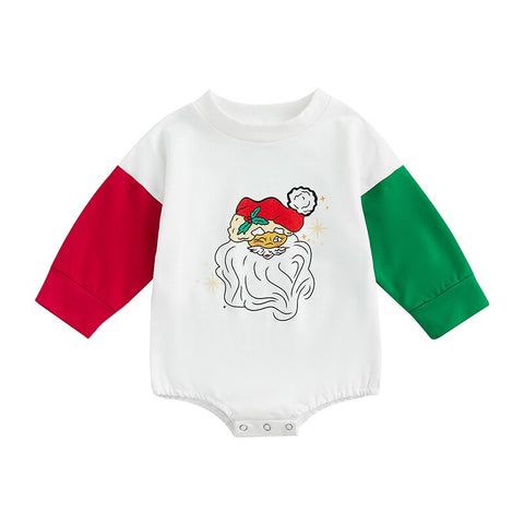 Fashion Christmas Baby Rompers 0-24M Toddler Newborn Infant Boys Girls Cotton Cartoon Print Long Sleeve Xmas Jumpsuits Clothes