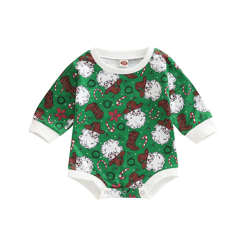 Fashion Christmas Baby Rompers 0-24M Toddler Newborn Infant Boys Girls Cotton Cartoon Print Long Sleeve Xmas Jumpsuits Clothes