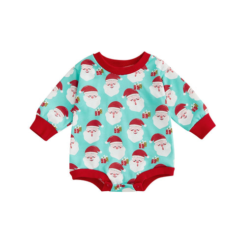 Fashion Christmas Baby Rompers 0-24M Toddler Newborn Infant Boys Girls Cotton Cartoon Print Long Sleeve Xmas Jumpsuits Clothes