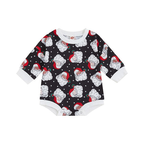 Fashion Christmas Baby Rompers 0-24M Toddler Newborn Infant Boys Girls Cotton Cartoon Print Long Sleeve Xmas Jumpsuits Clothes