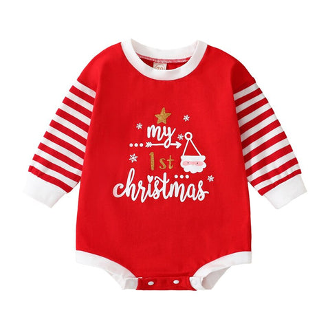 Fashion Christmas Baby Rompers 0-24M Toddler Newborn Infant Boys Girls Cotton Cartoon Print Long Sleeve Xmas Jumpsuits Clothes
