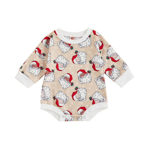 Fashion Christmas Baby Rompers 0-24M Toddler Newborn Infant Boys Girls Cotton Cartoon Print Long Sleeve Xmas Jumpsuits Clothes