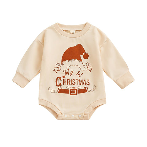Fashion Christmas Baby Rompers 0-24M Toddler Newborn Infant Boys Girls Cotton Cartoon Print Long Sleeve Xmas Jumpsuits Clothes