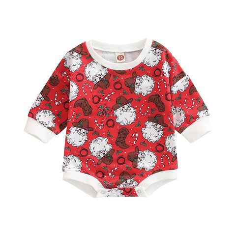 Fashion Christmas Baby Rompers 0-24M Toddler Newborn Infant Boys Girls Cotton Cartoon Print Long Sleeve Xmas Jumpsuits Clothes
