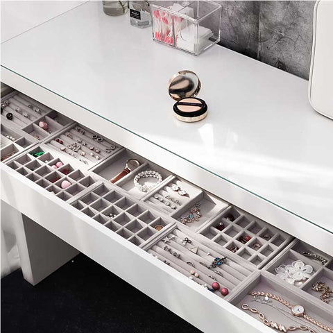 Fashion Portable Velvet Jewelry Ring Jewelry Display Organizer Box Tray Holder Earring Jewelry Storage Case Showcase