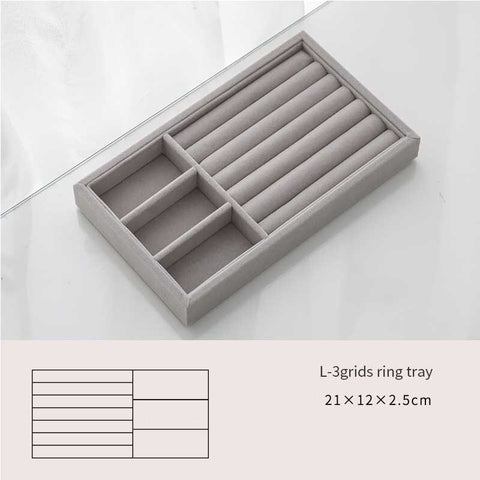 Fashion Portable Velvet Jewelry Ring Jewelry Display Organizer Box Tray Holder Earring Jewelry Storage Case Showcase