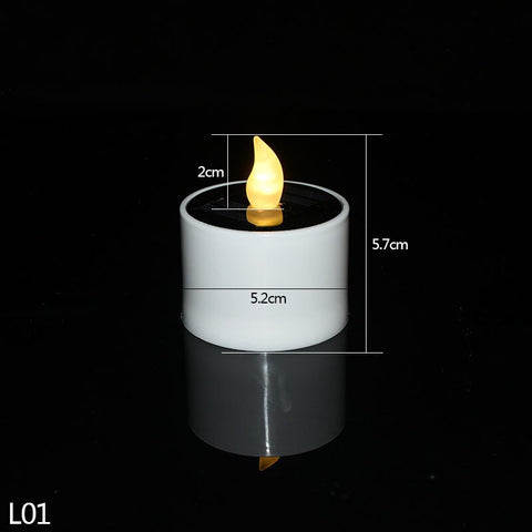 Flicker Candles Flameless Rechargeable LED Light Solar Candles Light Tea Lamps Bedroom Living Home Bar Decoration Supplies