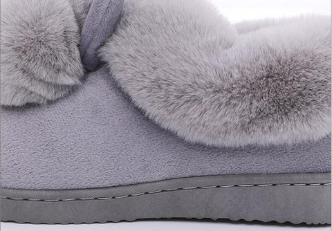 New Fashion Autumn Winter Cotton Slippers Rabbit Ear Home Indoor Slippers Winter Warm Shoes Womens Cute Plus Plush Slippers