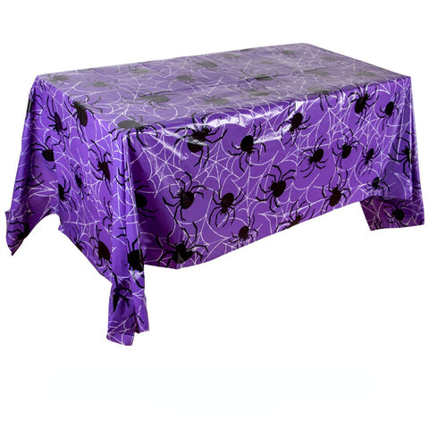 Halloween Decoration Tablecloth Pumpkin Spider Web Bat Plastic Table Cover Clothes Festival Party Home Table Decoration Supplies