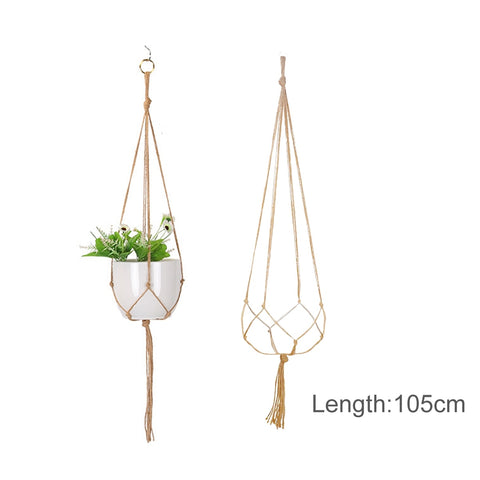 Hanging Plant Handmade Macrame Plant Hanger Flower Pot Planter Hanger Wall Decor Courtyard Garden Hanging Planter Hanging Basket