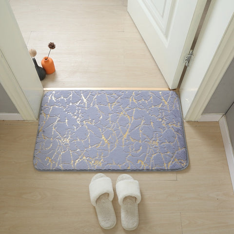 Home Living Room Bathroom Toilet Mats Set Gold Printing Anti Slip Rugs Bedroom Print Rug Shower Mat Bath Mats Bathroom