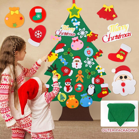 Kids DIY Felt Christmas Tree Merry Christmas Decorations For Home 2022 Christmas Ornaments Navidad 2023 New Year Gifts Xmas Tree