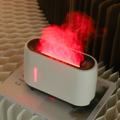 240ml Flame Humidifier Essential Oil Aroma Diffuser With Remote Control RGB Color Lighting Simulation Fire Effect