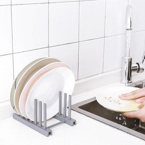 Kitchen Pot Lid Storage Holder Rack Cooking Spoon Dish Pan Cover Stand Rack Kitchen Organizer Shelf Household Drain Rack