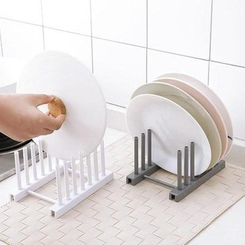 Kitchen Pot Lid Storage Holder Rack Cooking Spoon Dish Pan Cover Stand Rack Kitchen Organizer Shelf Household Drain Rack
