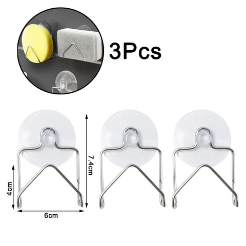 Kitchen Sponges Holder Self Adhesive Sink Sponges Drain Drying Rack 304 Stainless Steel Storage Holder Kitchen Sink Accessories