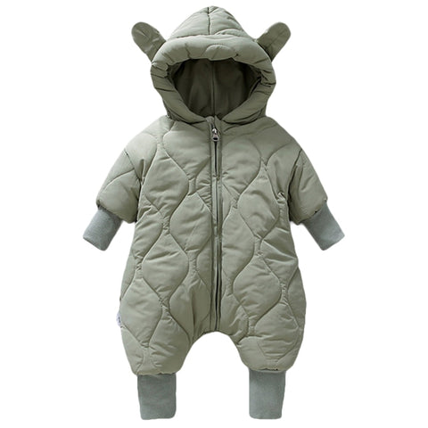 Autumn Winter Clothes Newborn Baby Boys Thick Cotton Jumpsuit For Baby Girls Hooded Romper Infant Christmas Costumes 3-12M