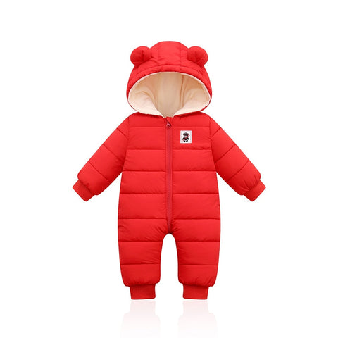 Autumn Winter Clothes Newborn Baby Boys Thick Cotton Jumpsuit For Baby Girls Hooded Romper Infant Christmas Costumes 3-12M