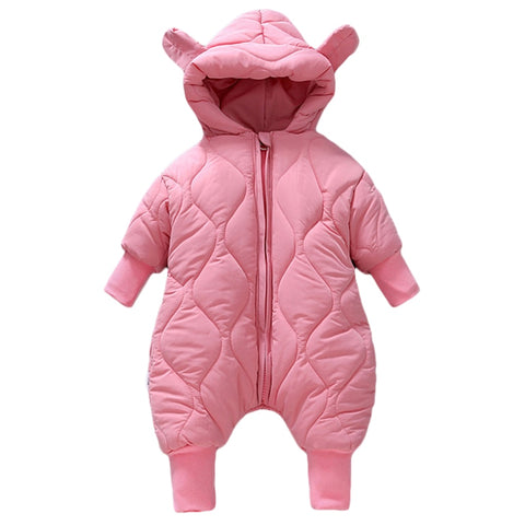 Autumn Winter Clothes Newborn Baby Boys Thick Cotton Jumpsuit For Baby Girls Hooded Romper Infant Christmas Costumes 3-12M