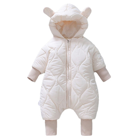 Autumn Winter Clothes Newborn Baby Boys Thick Cotton Jumpsuit For Baby Girls Hooded Romper Infant Christmas Costumes 3-12M