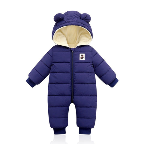 Autumn Winter Clothes Newborn Baby Boys Thick Cotton Jumpsuit For Baby Girls Hooded Romper Infant Christmas Costumes 3-12M