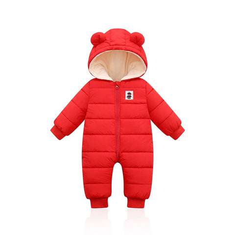 Autumn Winter Clothes Newborn Baby Boys Thick Cotton Jumpsuit For Baby Girls Hooded Romper Infant Christmas Costumes 3-12M