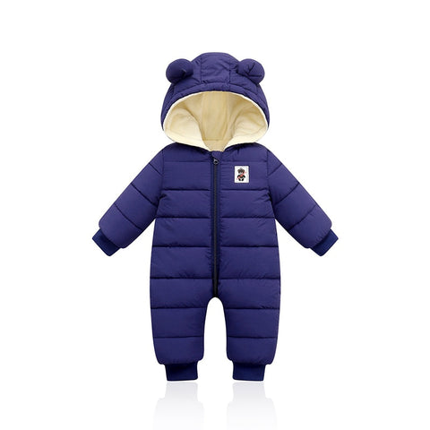 Autumn Winter Clothes Newborn Baby Boys Thick Cotton Jumpsuit For Baby Girls Hooded Romper Infant Christmas Costumes 3-12M