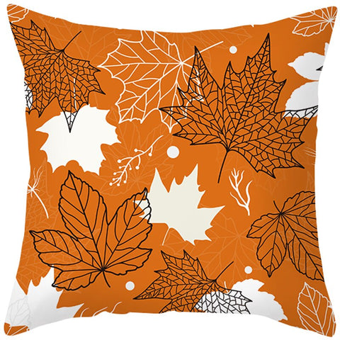 Happy Thanksgiving Cushion Cover Cartoon Maple leaf Pumpkin Pillow Case 45x45cm Halloween Autumn Decor Christmas 2022