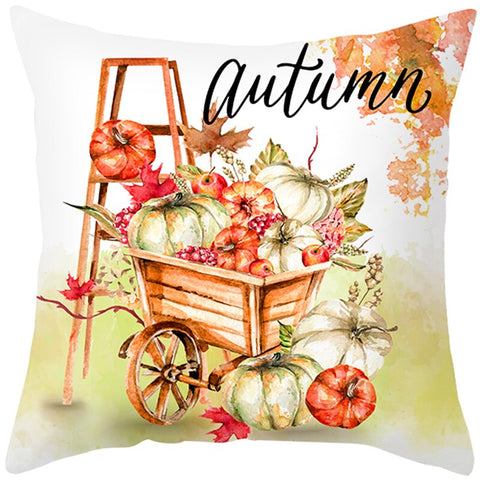 Happy Thanksgiving Cushion Cover Cartoon Maple leaf Pumpkin Pillow Case 45x45cm Halloween Autumn Decor Christmas 2022