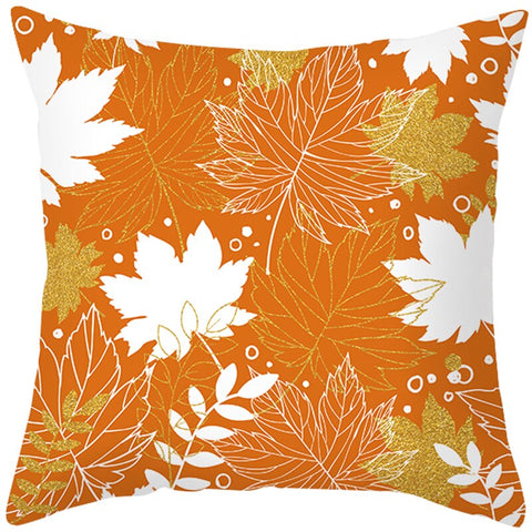 Happy Thanksgiving Cushion Cover Cartoon Maple leaf Pumpkin Pillow Case 45x45cm Halloween Autumn Decor Christmas 2022