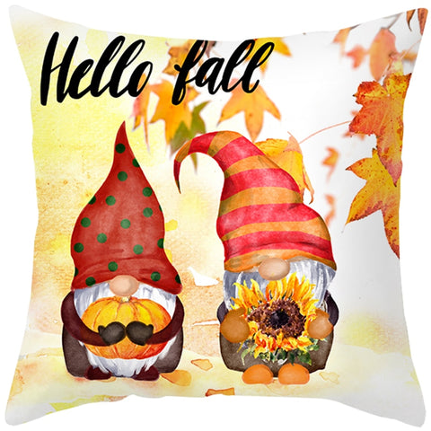 Happy Thanksgiving Cushion Cover Cartoon Maple leaf Pumpkin Pillow Case 45x45cm Halloween Autumn Decor Christmas 2022