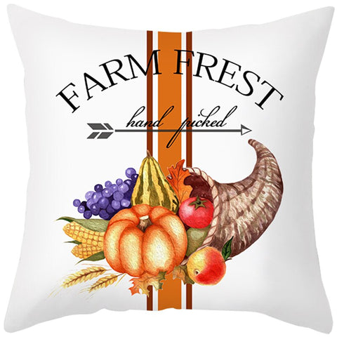 Happy Thanksgiving Cushion Cover Cartoon Maple leaf Pumpkin Pillow Case 45x45cm Halloween Autumn Decor Christmas 2022