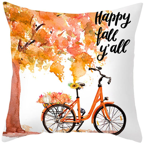 Happy Thanksgiving Cushion Cover Cartoon Maple leaf Pumpkin Pillow Case 45x45cm Halloween Autumn Decor Christmas 2022