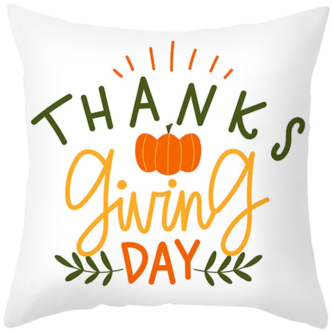 Happy Thanksgiving Cushion Cover Cartoon Maple leaf Pumpkin Pillow Case 45x45cm Halloween Autumn Decor Christmas 2022