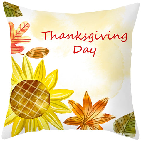 Happy Thanksgiving Cushion Cover Cartoon Maple leaf Pumpkin Pillow Case 45x45cm Halloween Autumn Decor Christmas 2022