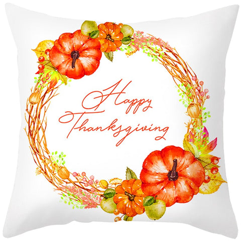 Happy Thanksgiving Cushion Cover Cartoon Maple leaf Pumpkin Pillow Case 45x45cm Halloween Autumn Decor Christmas 2022