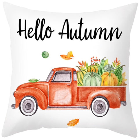 Happy Thanksgiving Cushion Cover Cartoon Maple leaf Pumpkin Pillow Case 45x45cm Halloween Autumn Decor Christmas 2022