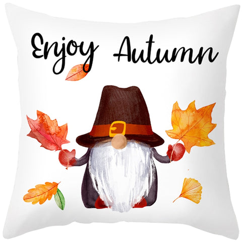 Happy Thanksgiving Cushion Cover Cartoon Maple leaf Pumpkin Pillow Case 45x45cm Halloween Autumn Decor Christmas 2022